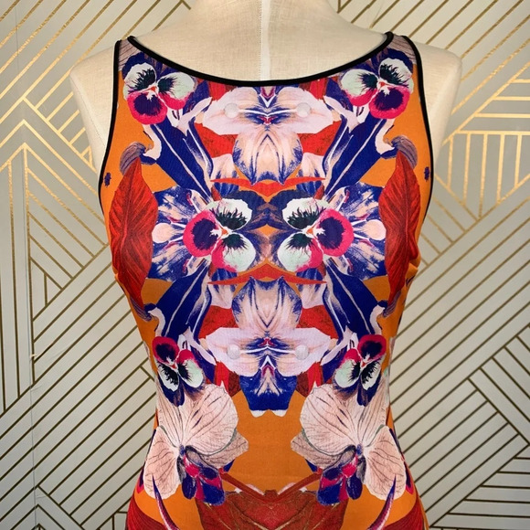 Clover Canyon Prism Orchid Neoprene Dress Orange - Picture 2 of 8